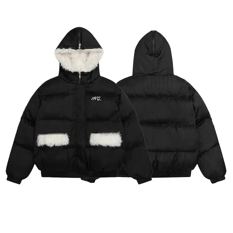 Fur Trim Insulated Hooded Jacket Modern Men's Tech