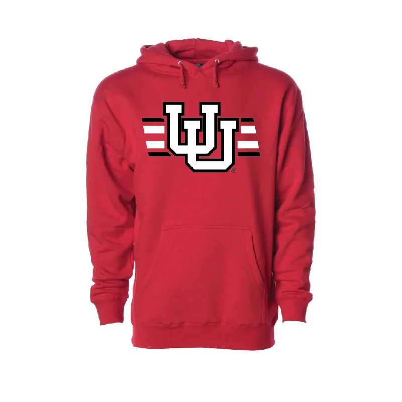 Interlocking UU - Utah Stripe  Embroidered Hoodie Sleek Men's Metallic