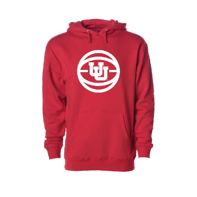 Interlocking UU Basketball  Embroidered Hoodie Sleek Men's Metallic