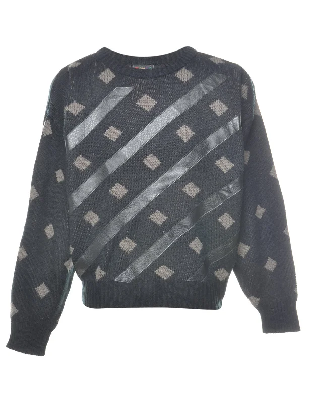 Geometric Pattern Jumper - L Hip Men's Retro