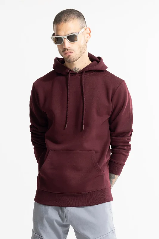 Glinter Maroon Hoodie Cclassic Men's Tweed