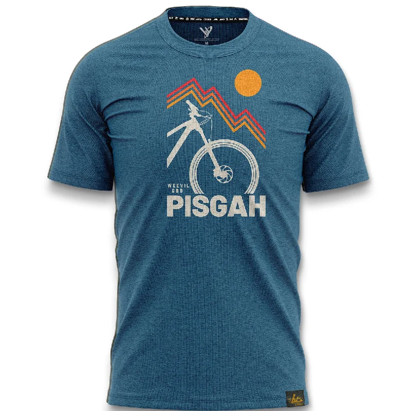 BIKE PISGAH TEE // MERINO BLU Unique Men's Upcycled