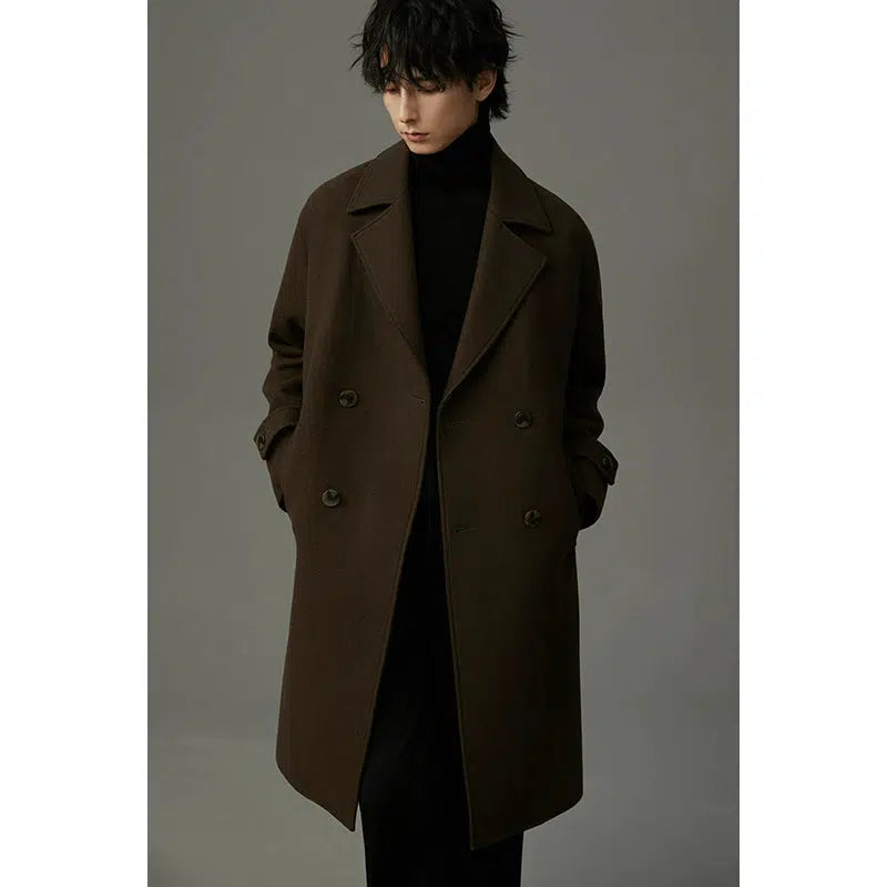 Double-Breasted Wool Coat Traditional Men's Country