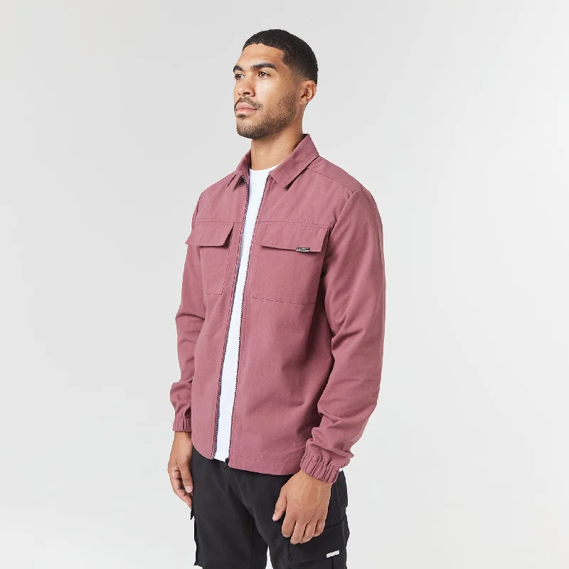 Smart Utility Overshirt | Burgundy Dynamic Men's High