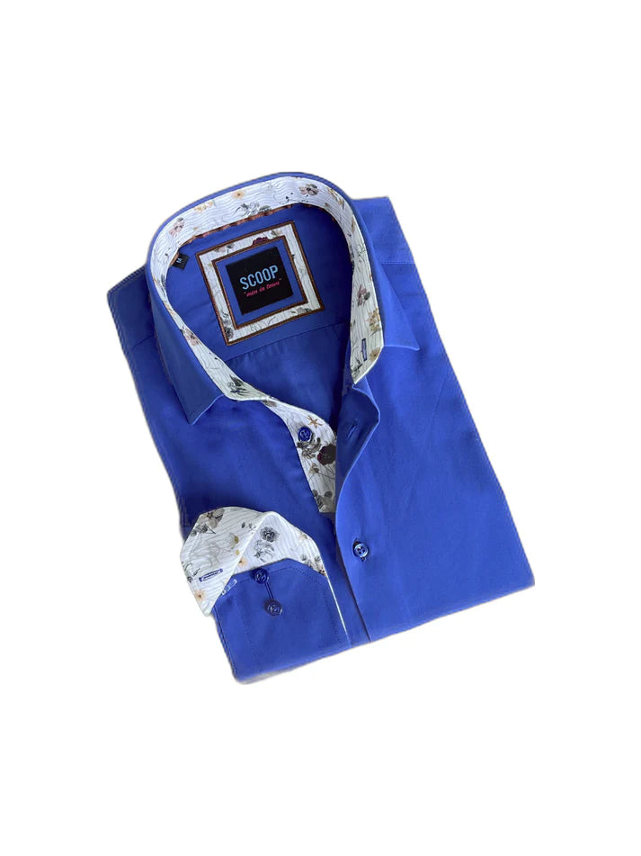 Scoop Dress Shirt - Novel/Royal Blue Relaxed Men's Australian 