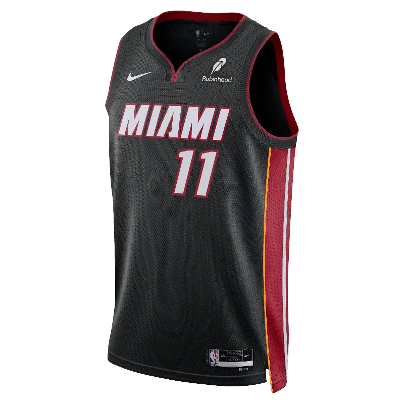 Jaime Jaquez Jr. Nike Miami HEAT Icon Black Swingman Jersey Artistic Men's Hand