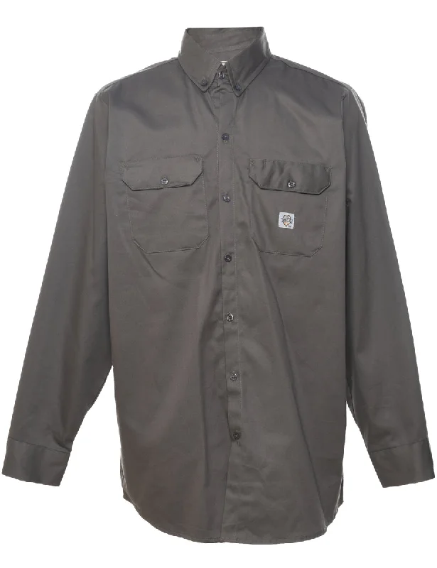 Grey Classic Workwear Shirt - L Cozy Men's Winter