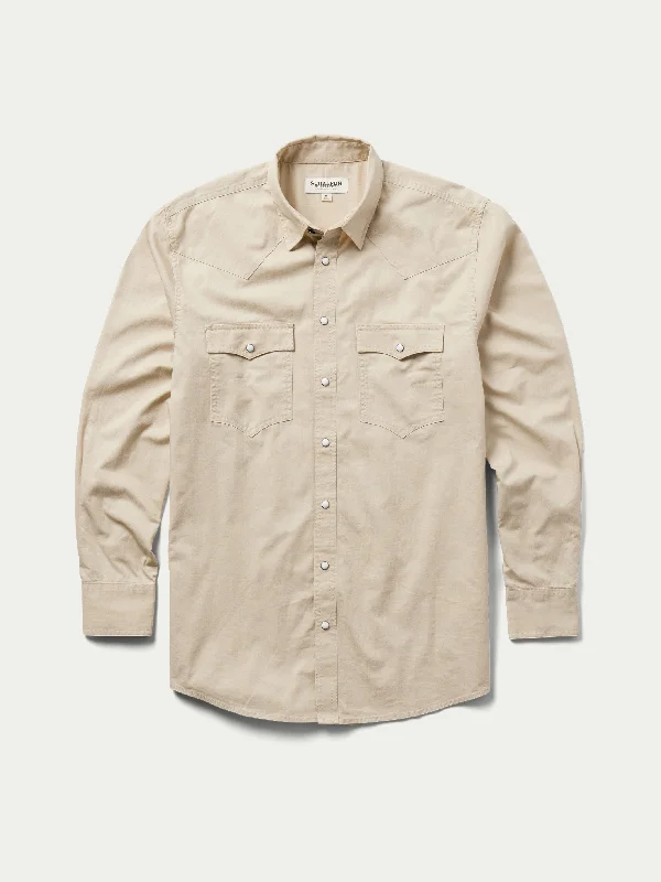 Slub Twill Shirt with Snaps Sleek Men's Contemporary 