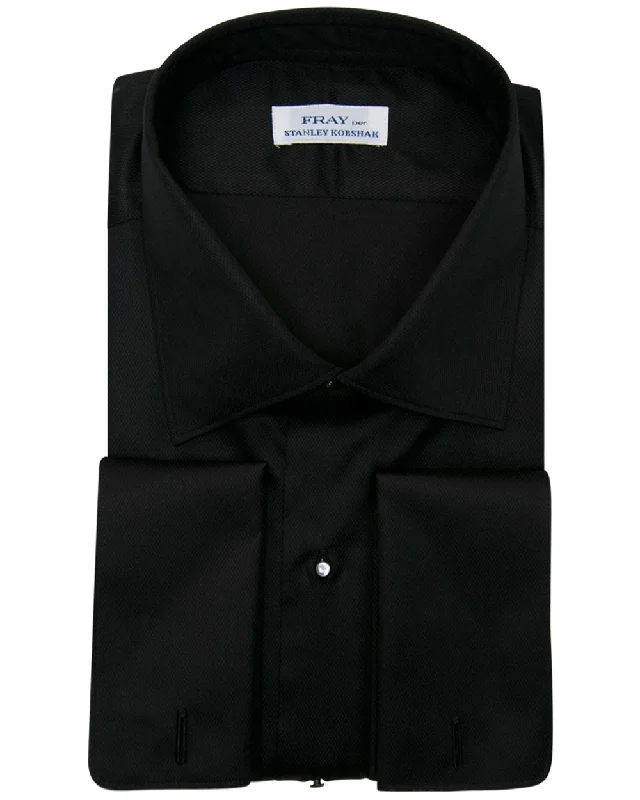 Black Tight Diamond Formal Dress Shirt Tough Men's Military