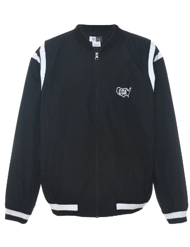 Black & White Contrast Bomber Jacket - XL Dynamic Men's Moto