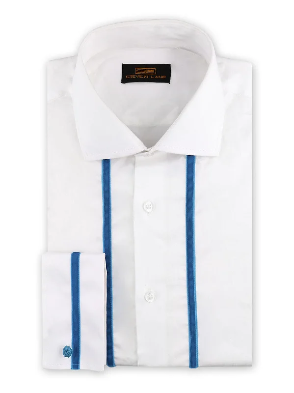 Velvet Tuxedo Dress Shirt | Blue Stylish Men's Tropical 