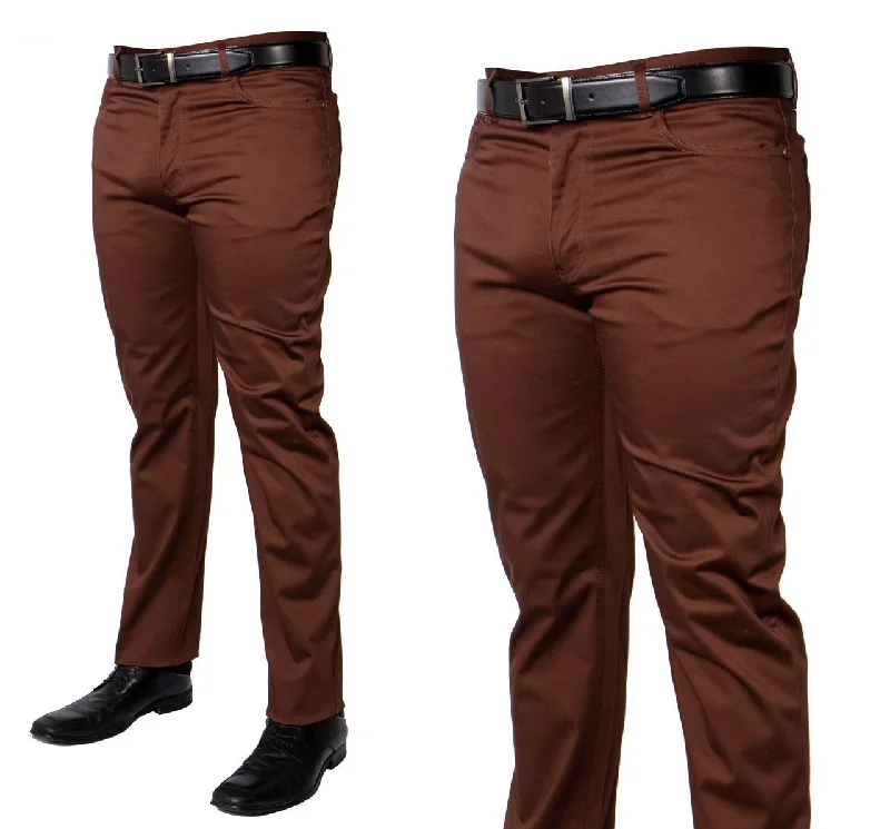 Stretch Denim Jeans | Brown Practical Men's Quick