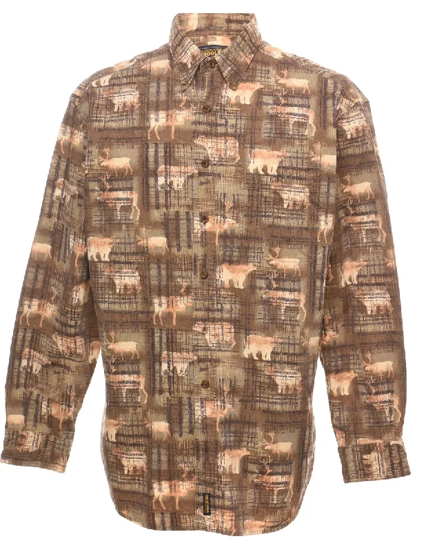 Woolrich Animal Shirt - L Cclassic Men's Tweed