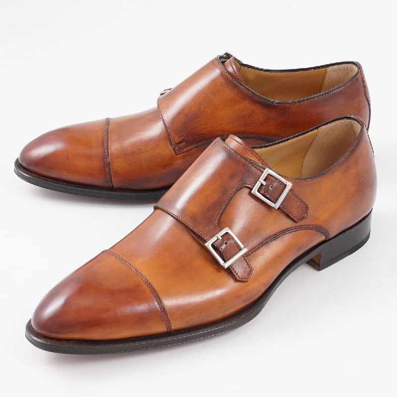 di Bianco 'Palermo' Leather Monk Strap Laid