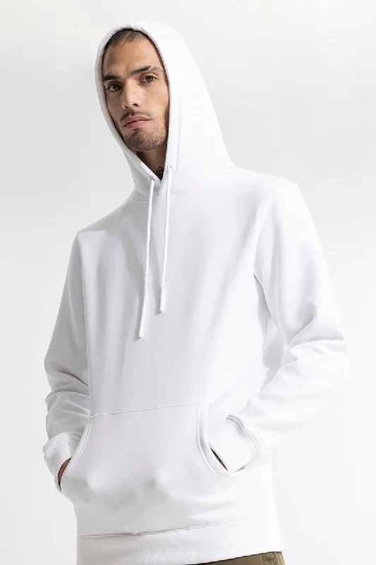 Glinter White Hoodie Elegant Men's Cashmere