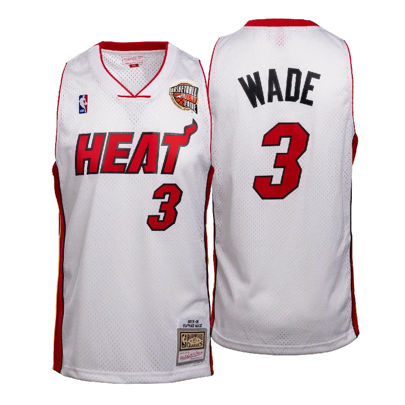 Dwyane Wade Mitchell & Ness Miami HEAT 2005-06 White Swingman Jersey - HOF Edition Sophisticated Men's French