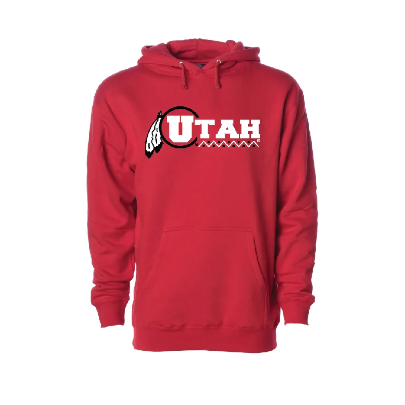 Utah Basketball - Throwback  Embroidered Hoodie Traditional Men's Country