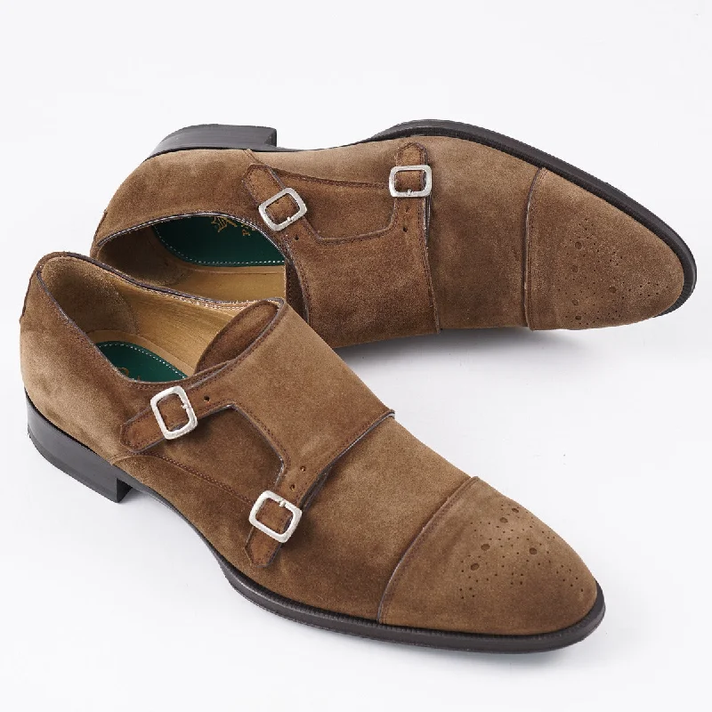 Pastori 'Romulus' Suede Monk Strap Shoe British Gentleman Style