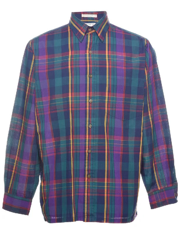 Arrow Checked Shirt - M Earthy Men's Hemp