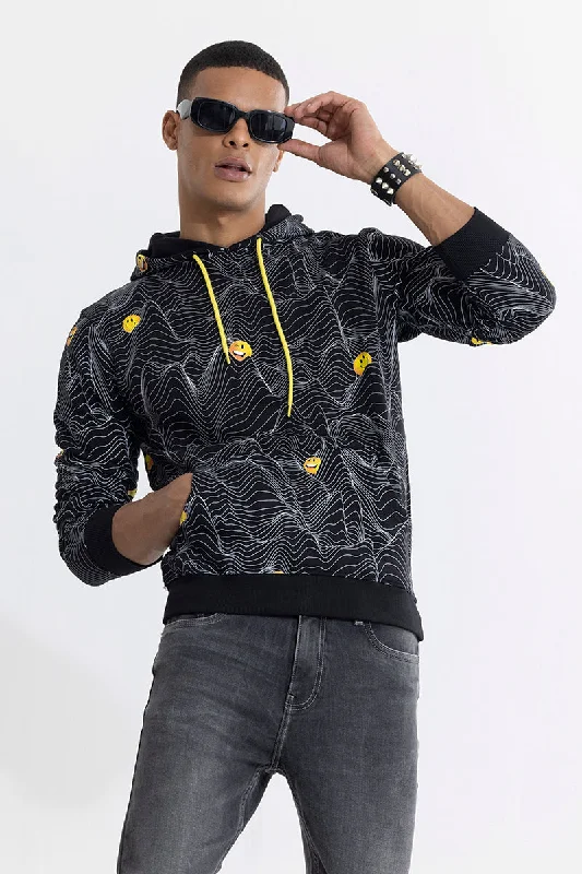 Emoji Black Hoodie Masculine Men's 