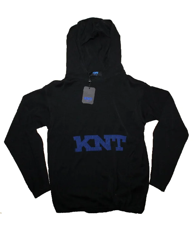 KNT Kiton Hooded Sweater Black Logo Activewear Sweatshirt EU 48 / S Artistic Men's Avant