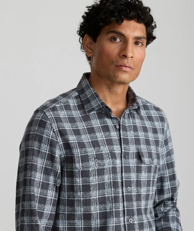 Organic Cotton Plaid Flannel Shirt Sporty Men's Athleisure 