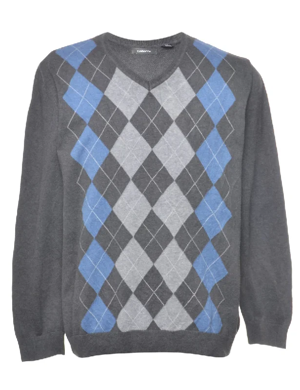 Argyle Jumper - M Laid