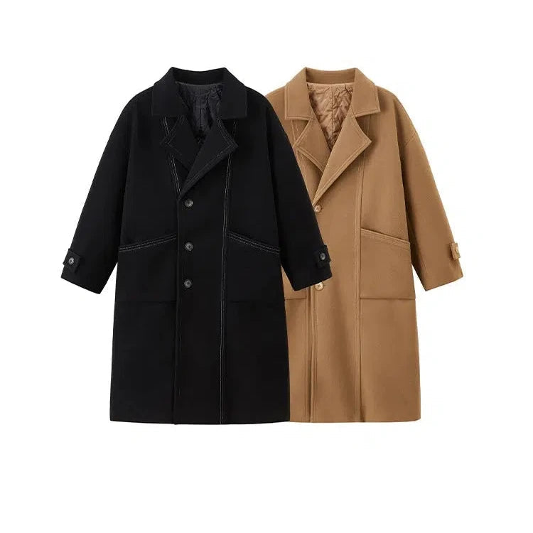 Classic Wool Overcoat Edgy Men's Punk