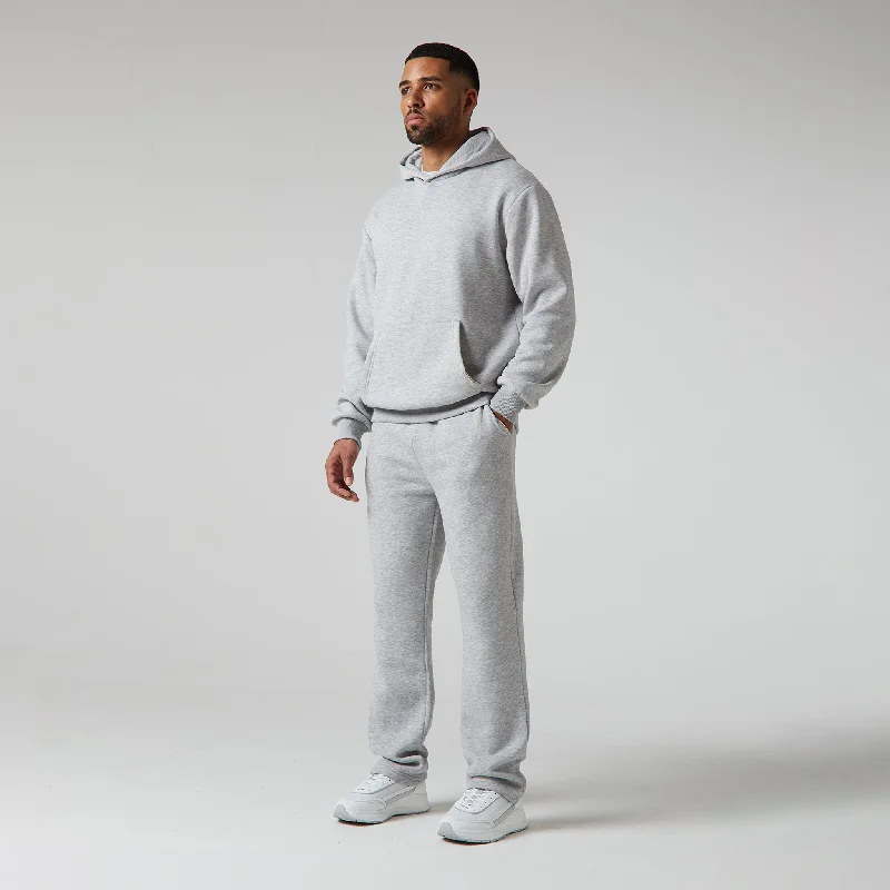 Relaxed Fit Open Hem Tracksuit | Grey Marl Artistic Men's Hand