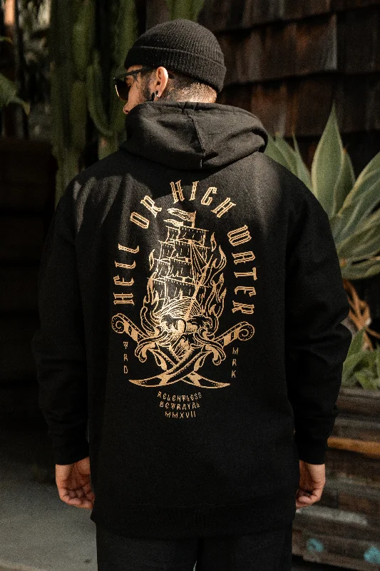 Hell or High Water Gold Foil Hoodie Dapper Men's 1920S