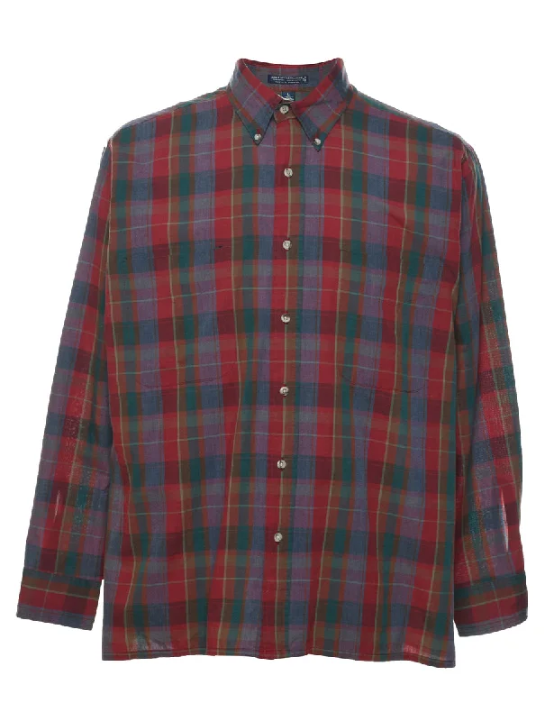 Van Heusen Checked Shirt - L Sophisticated Men's 