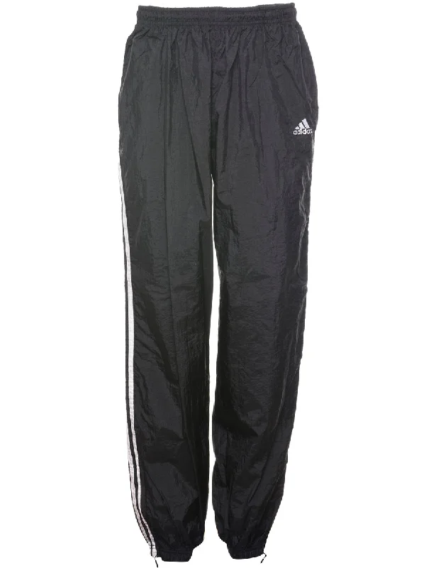 Adidas Black & White Track Pants - W26 L30 Sleek Men's Contemporary 