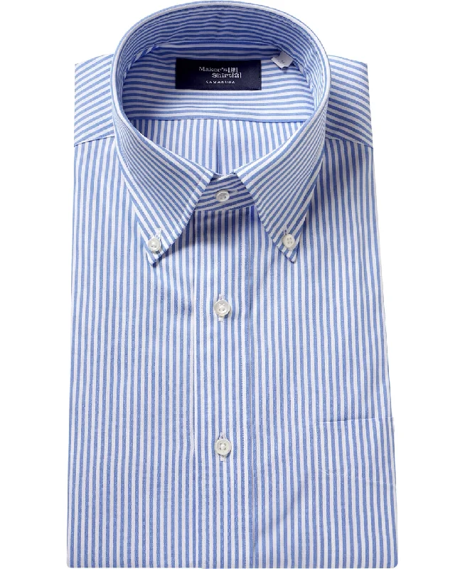 NEW YORK SLIM FIT - Button Down Pinpoint Oxford Casual Men's Short