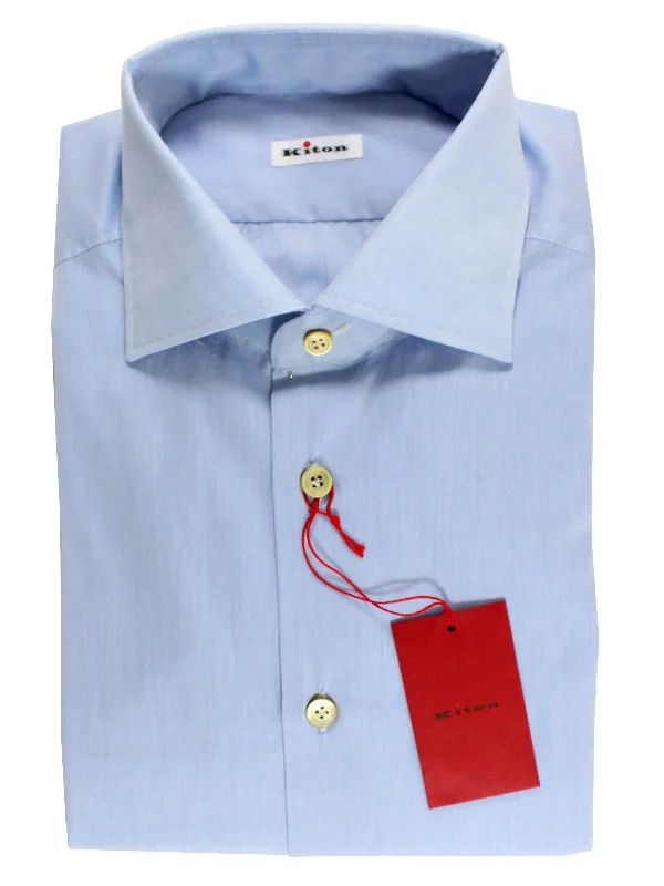 Kiton Dress Shirt Blue 39 - 15 1/2 SALE Adventure