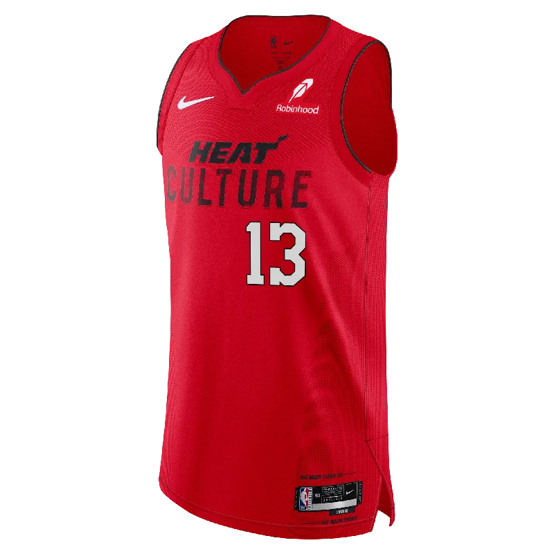 Bam Adebayo Nike HEAT Culture: Blood Red Authentic Jersey Hip Men's Retro