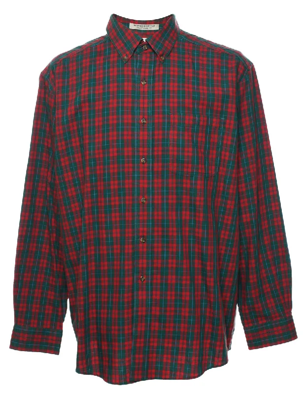 L.L. Bean Checked Shirt - L Casual Men's Short