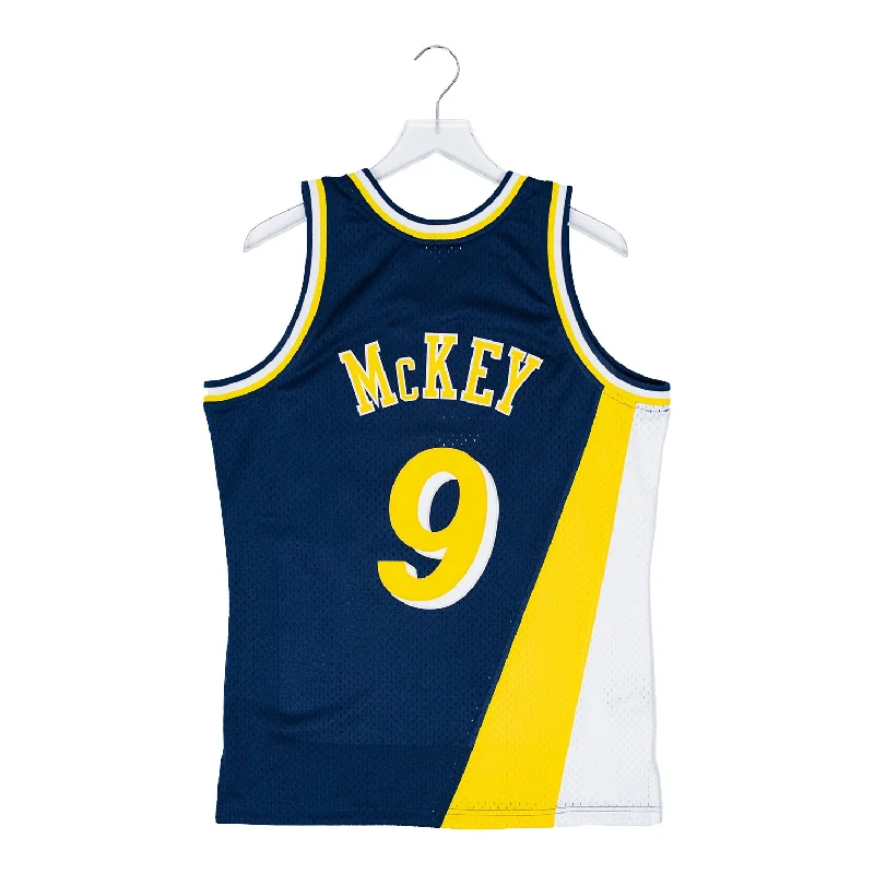 Adult Indiana Pacers Derrick McKey #9 Flo-Jo Hardwood Classic Jersey by Mitchell and Ness Modern Men's Geometric