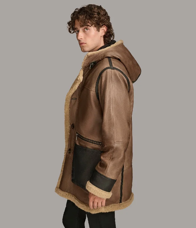 Logan Faux Shearling Coat Unique Men's Upcycled