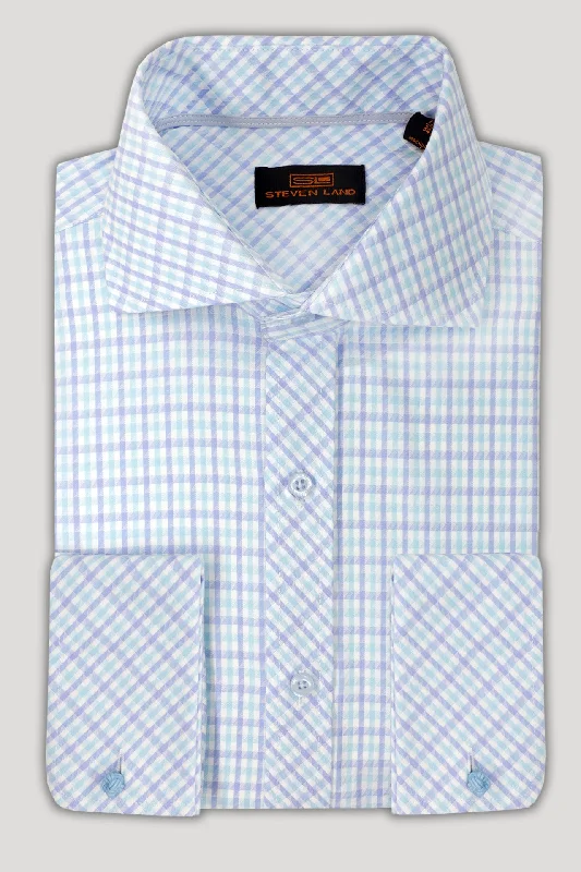 Steven Land Dress Shirt  | Trim and Classic Fit | Arlo 100% Cotton | Green Confident Men's High