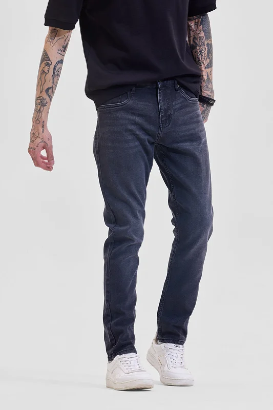 Charcoal Grey Slim Fit Jeans Traditional Men's Wool