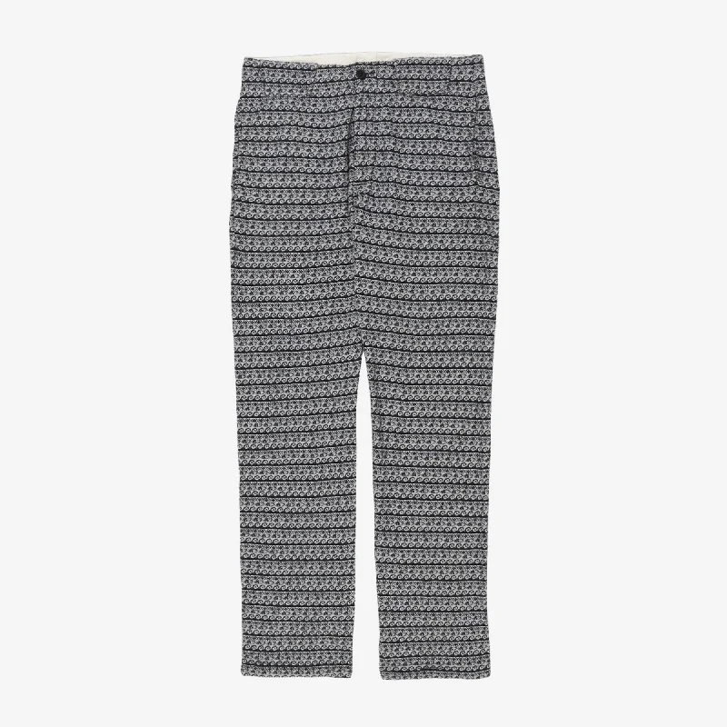 Patterned Drawstring Trousers British Gentleman Style