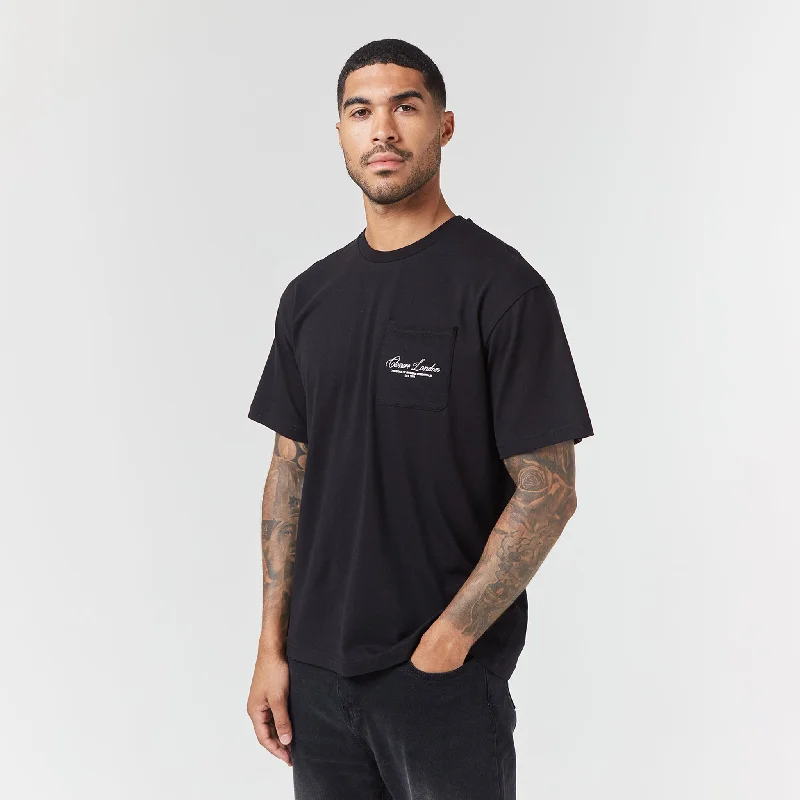 Script Logo Pocket T-Shirt | Black Refined Men's Classic 