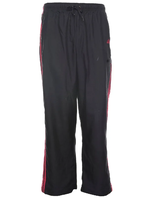 Adidas Black & Pink Contrast Track Pants - W32 L32 Gym