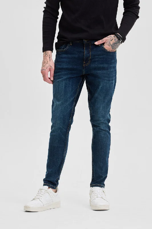 Dark Blue Skinny Fit Jeans Earthy Men's Hemp