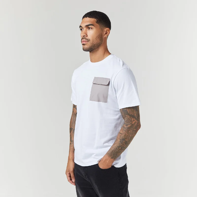 Tech Nylon Pocket T-Shirt | White Stone Business