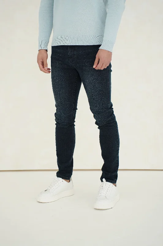 Capo Slim Fit Denim Jeans - Dark Blue Refined Men's European