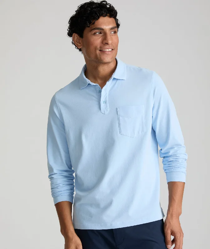 Garment-Dyed Long-Sleeve Polo Cool Men's Skate