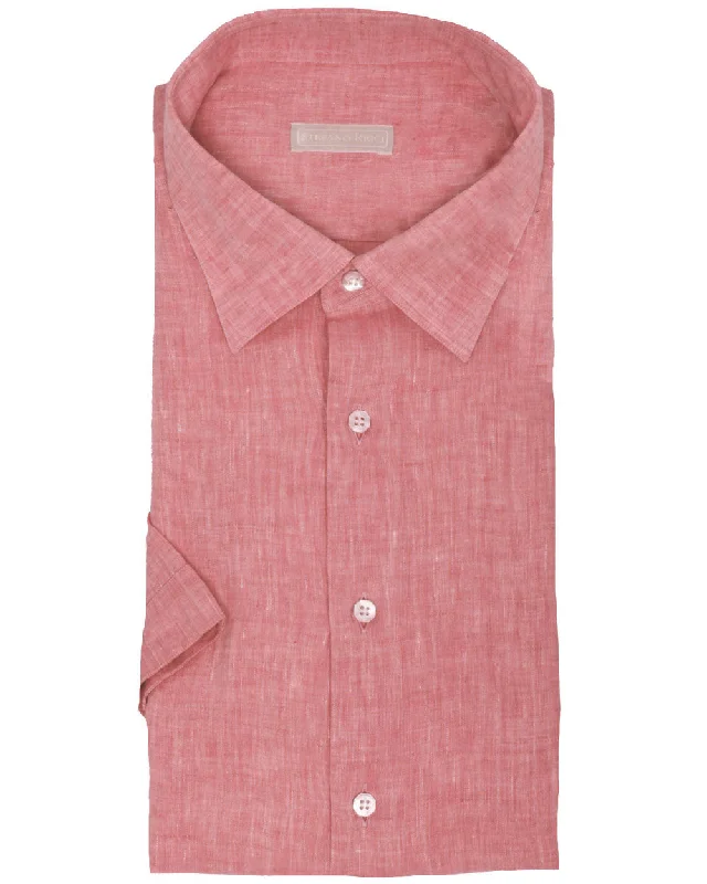 Light Red Linen Sportshirt Dynamic Men's Moto