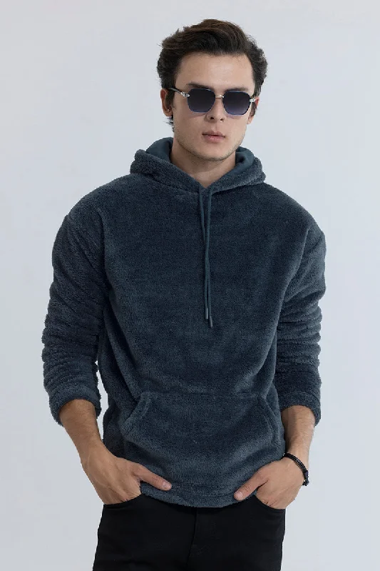 Fleece Blue Hoodie Beach