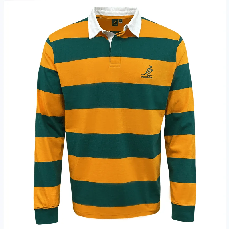 Wallabies Green/Gold Hooped Classic Jersey 23/24 Sporty Men's Athleisure 